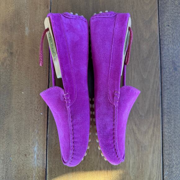 M. Gemi Felize Pink Suede Leather Slip-on Moccasins Flat Sz 38 Italian Handmade - Picture 6 of 16